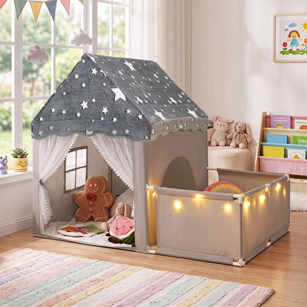 Children's Glow-in-the-Dark Play Tent with Mat & Window