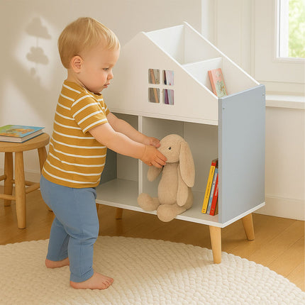 Children's House-Shaped Shelf, MDF and Pine Wood