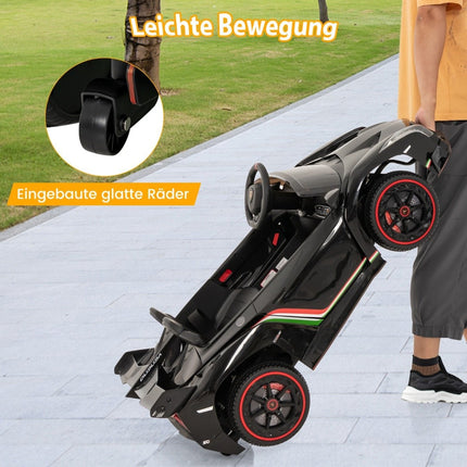 Children's Lamborghini electric car with remote control & LED headlights & horn & music black