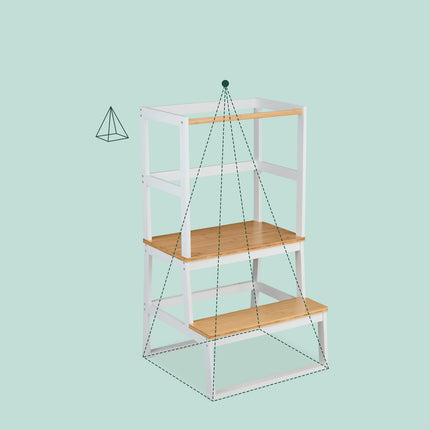 Children's Learning Tower, Bamboo, Age 1+, Safety Rail