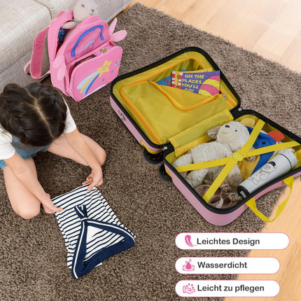 Children's Luggage Set: 47cm Ride-On Suitcase & 30cm Backpack