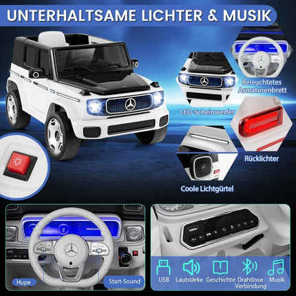 Children's Mercedes-Benz electric car with 2.4G remote control &amp; Headlight 12V electric vehicle white