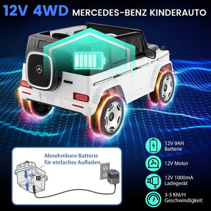 Children's Mercedes-Benz electric car with 2.4G remote control &amp; Headlight 12V electric vehicle white