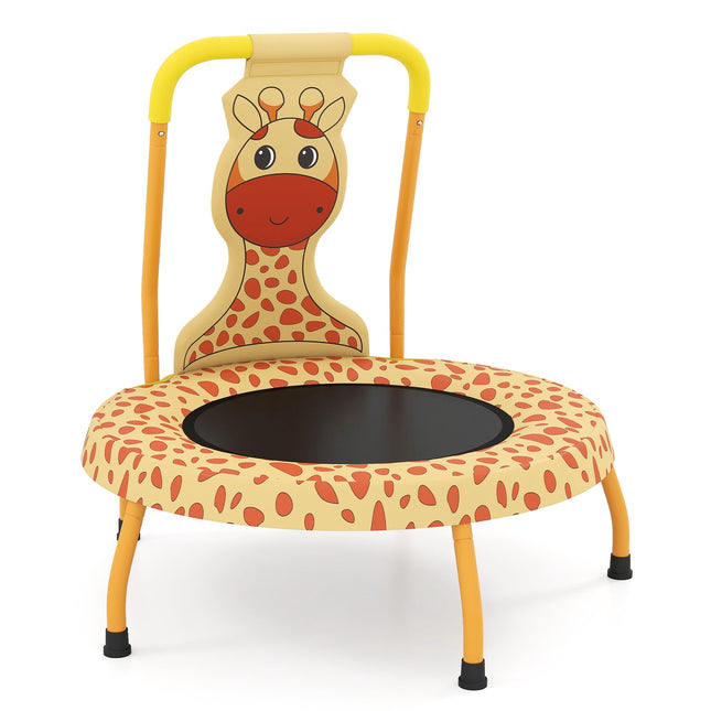 Children's Mini Trampoline with Handle, Giraffe Design, 71cm