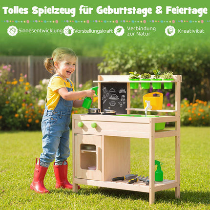 Children's Mud Kitchen with Chalkboard & Faucet