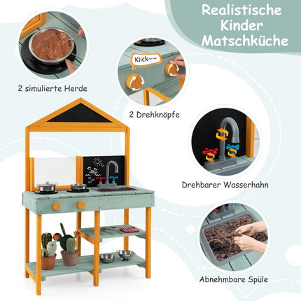 Children's Mud Kitchen with Planter and Sink