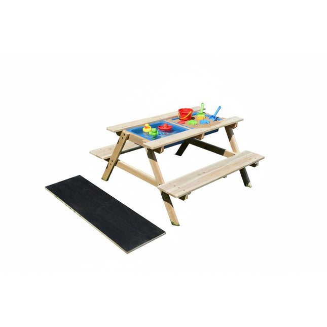 Children's Picnic Bench with Chalkboard & Sand Tubs