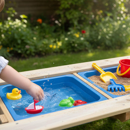 Children's Picnic Bench with Chalkboard & Sand Tubs