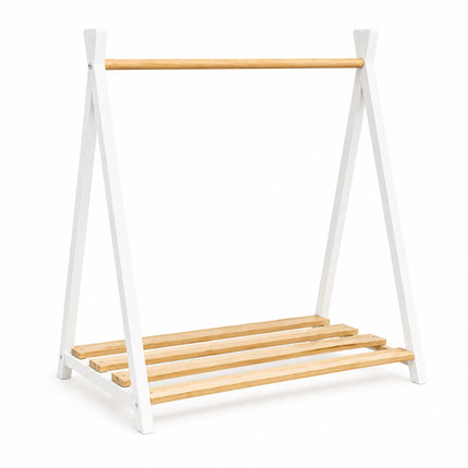 Children's Pine Clothes Rack – Natural White, 111.5 cm