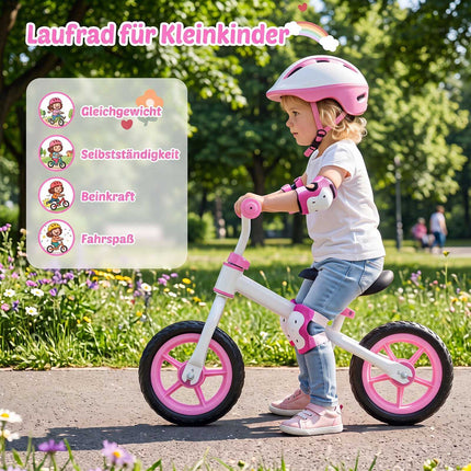 Children's Pink Balance Bike, Adjustable Handlebar, 2.5 kg