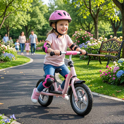 Children's Pink Balance Bike, Adjustable Saddle & Handlebars