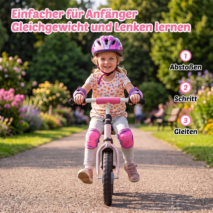 Children's Pink Balance Bike, Adjustable Saddle & Handlebars