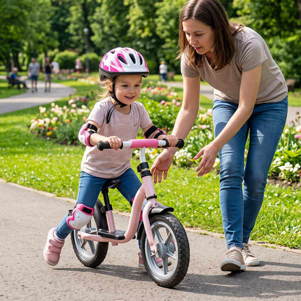 Children's Pink Balance Bike, Adjustable Saddle & Handlebars