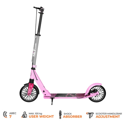 Children's Pink Scooter, 200mm Wheels, Foldable