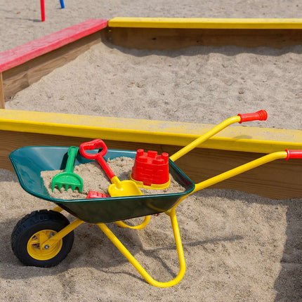 Children's Pink Toy Wheelbarrow – Metal, Rubber Wheel