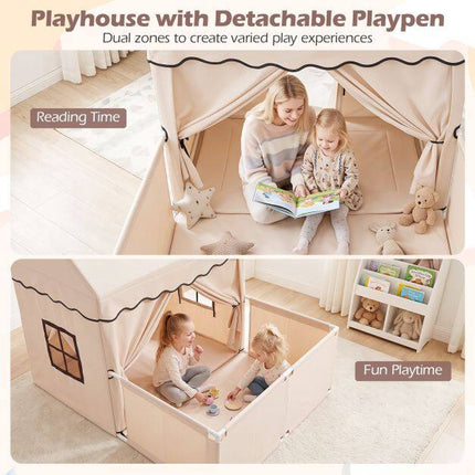 Children's Play Tent with Backyard & Star Lights