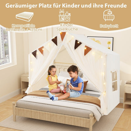 Children's Play Tent with Curtains & Star Lights