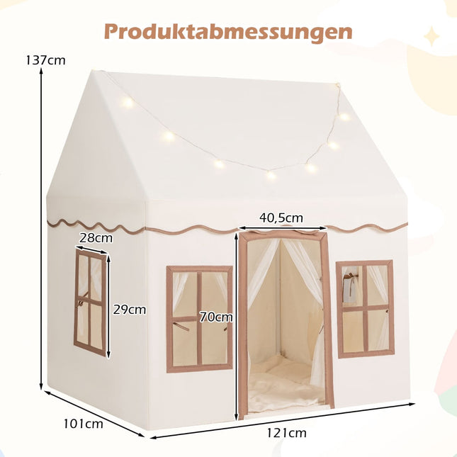 Children's Play Tent with Star Lights, 121 x 101 x 137 cm