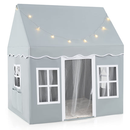 Children's Play Tent with Star Lights & Mesh Curtains