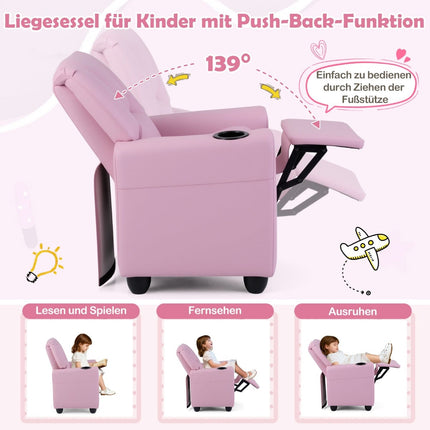 Children's Recliner Chair with Adjustable Backrest & Footrest