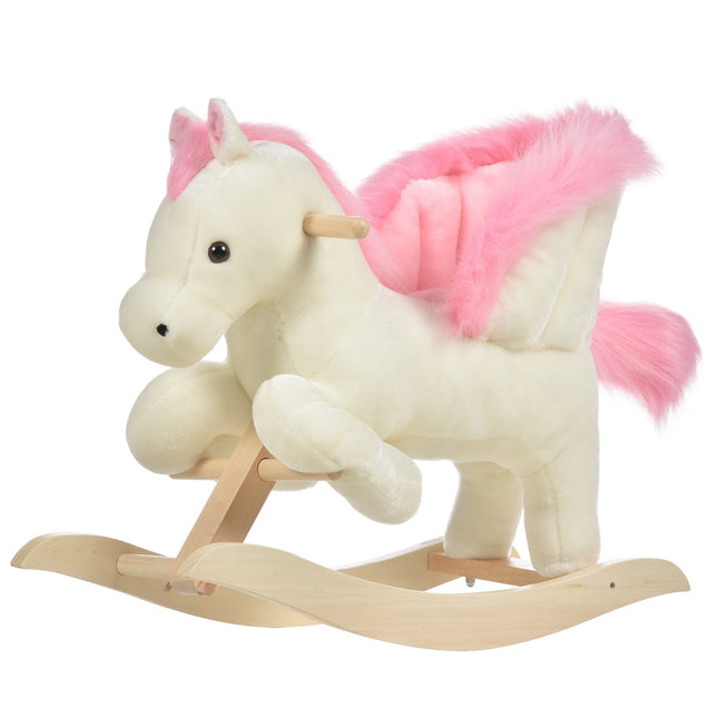 Plush rocking horse with sound and handle, 18-36 months