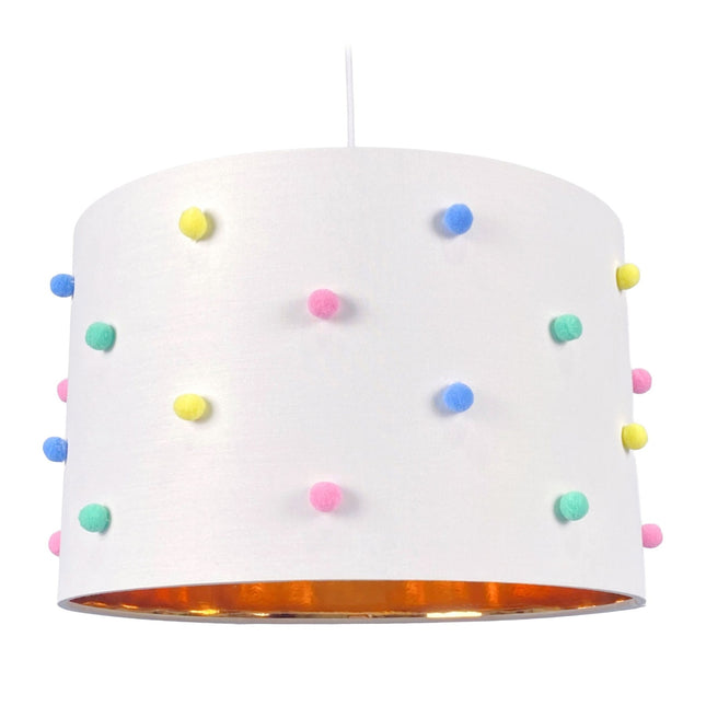 Children's Room Lamp with Colorful Pom Poms