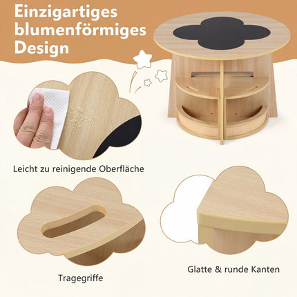 Children's Round Table and Chair Set with Storage