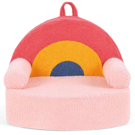 Children's Sofa with High-Density Foam & Teddy Plush, Pink