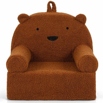 Children's Sofa with Removable Teddy Fleece Cover, Brown
