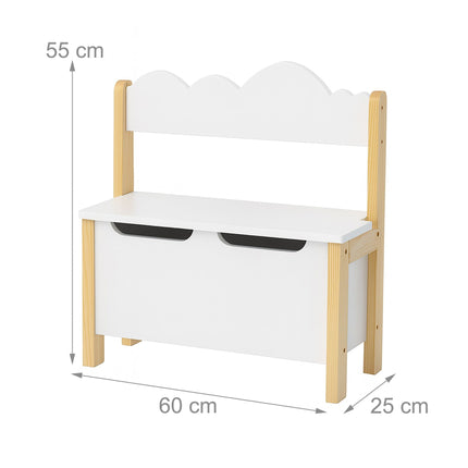 Children's Storage Bench with Toy Box, Hinged Lid