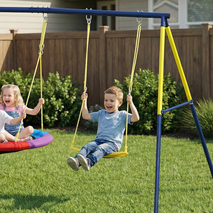 Children's Swing Set with Adjustable Ropes, 100cm Nest Swing