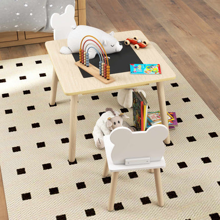 Children's Table Set with 2 Bear Chairs, Storage, Ages 3-6