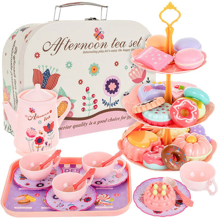 Children's Tea Set with Suitcase – 12-Piece Porcelain