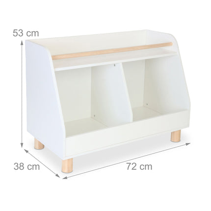 Children's Toy Storage Shelf – 2 Compartments, 1 Shelf