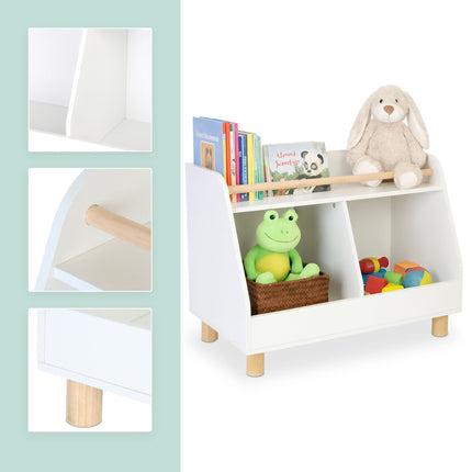 Children's Toy Storage Shelf – 2 Compartments, 1 Shelf