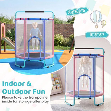 Children's Trampoline 6-in-1 with Swing & Gymnastic Bar, Blue