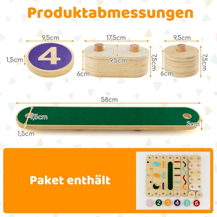Children's Wooden Balance Beam Set with 6 Stones