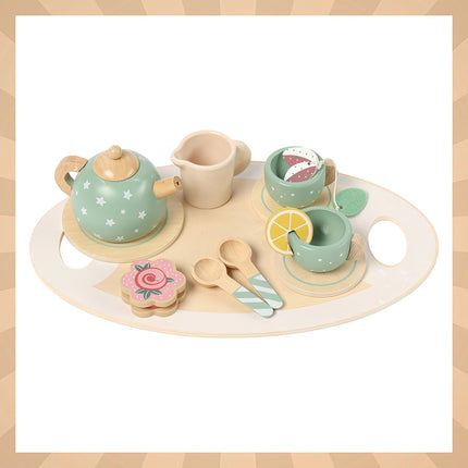 Children's Wooden Tea Set – 15-Piece Play Kit