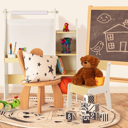 Children's board with compartment and chair