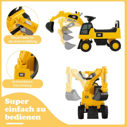 Children's clearing shovel functional excavator toy with shovel excavator 74 x 30 x 54 cm yellow