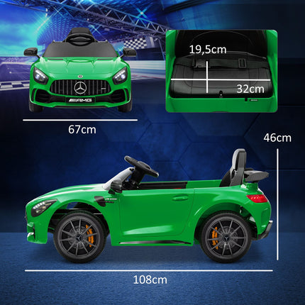 Electric car for children, 12V, Remote control, USB & MP3, Green