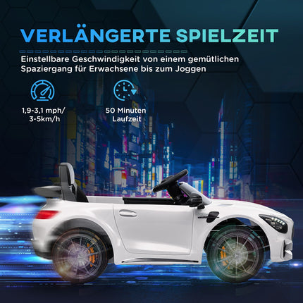 Electric car for children with remote control & music - White