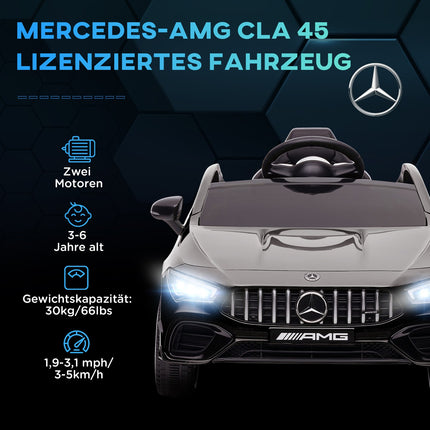 12V electric car for children with remote control, lights, music, black