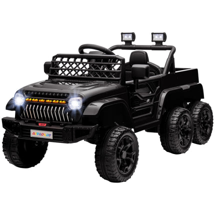 Children's 12V Electric Car, Remote Control, LED Lights, Black