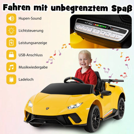 Children's electric car Lamborghini 12V children's car electric with remote control yellow