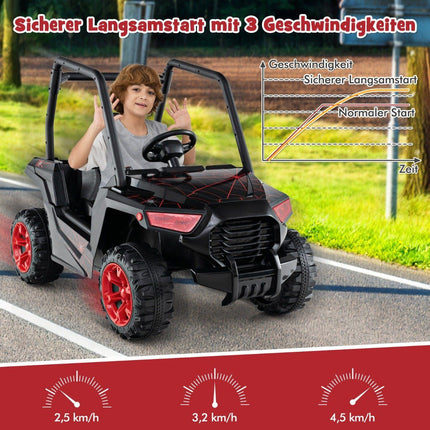 Children's electric car with 2.4G remote control 24V electric vehicles UTV for children aged 3 and over black