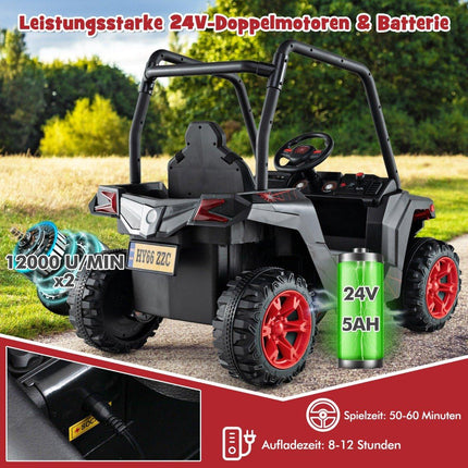 Children's electric car with 2.4G remote control 24V electric vehicles UTV for children aged 3 and over black