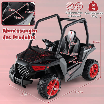 Children's electric car with 2.4G remote control 24V electric vehicles UTV for children aged 3 and over black