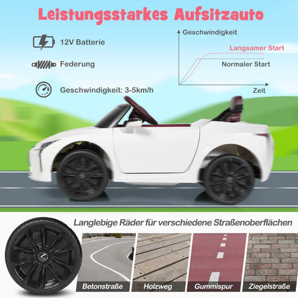 Children's electric car with 2.4G remote control & LED lights & music Lexus LC500 children's vehicle white