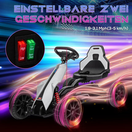Electric Drift Go-Kart for children, 12V, 3-8 years, White